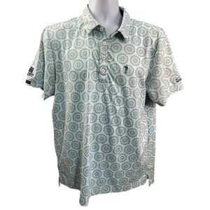 William Murray Polo Shirt Mens White Floral  Print Golf size medium